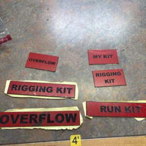 (6) Red/Black Acrylic Case Labels