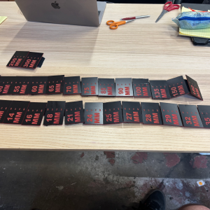 (30+) Red/Black Acrylic Lens Case Labels