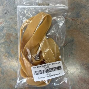 1/2" Wide Red Rubber Bands, (3)