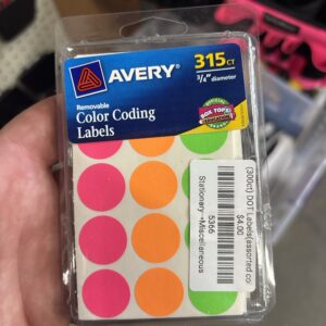 (300ct) DOT Labels(assorted colors dots)